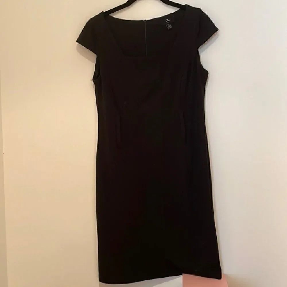 Aqua Black Square Neck Dress